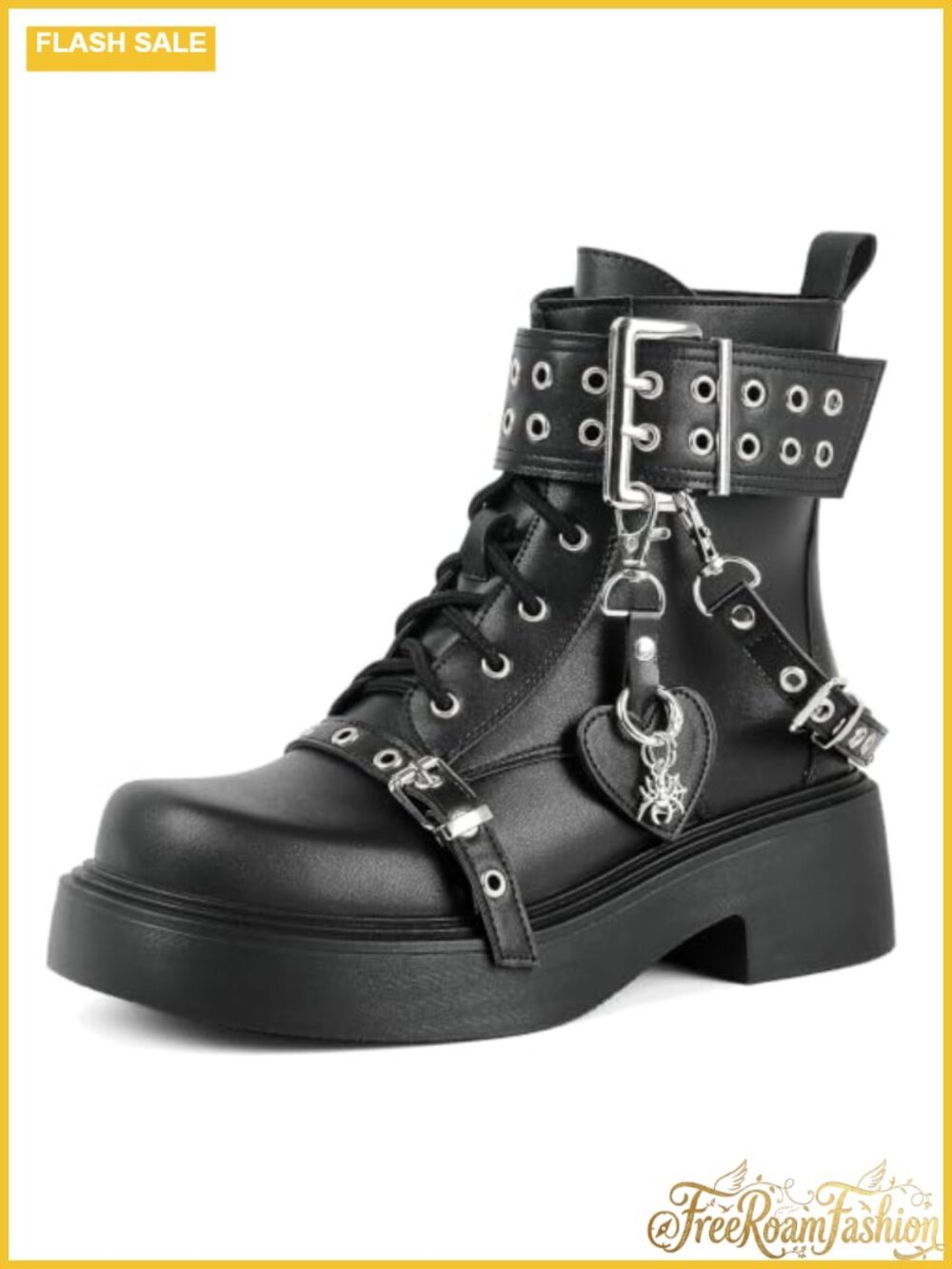 Womens Platform Chunky Heel Lace Up Ankle Boots Combat Booties